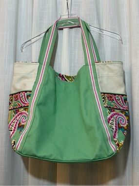 Vera Bradley Tutti Frutti Canvas Tote Bag Large size Paisley Accents